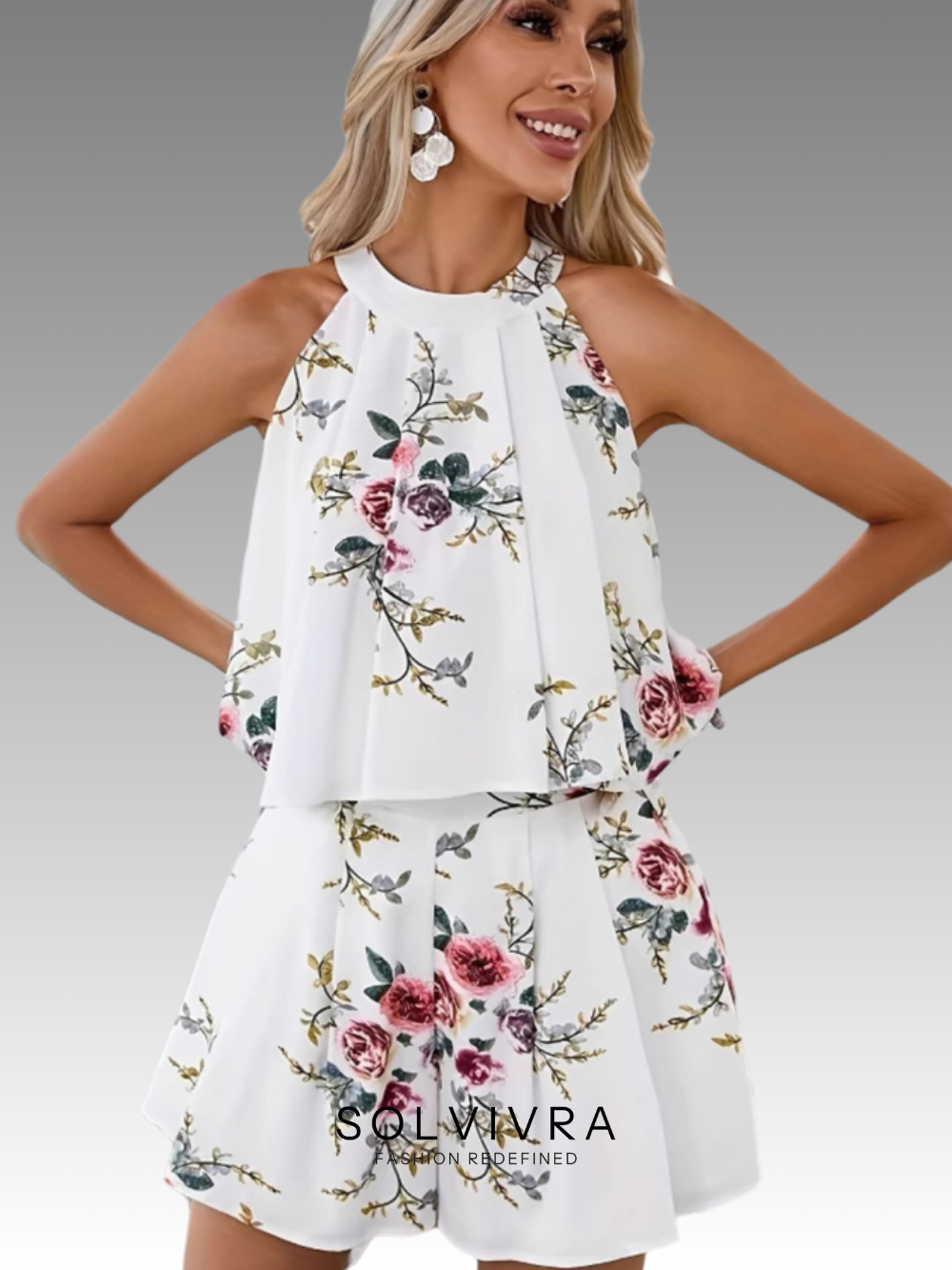 Solvivra Wildflower Wrap Top and Shorts Set