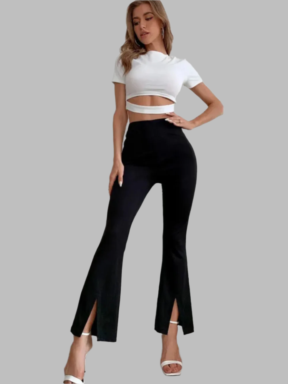 Solvivra Slit Flare Casual Pants