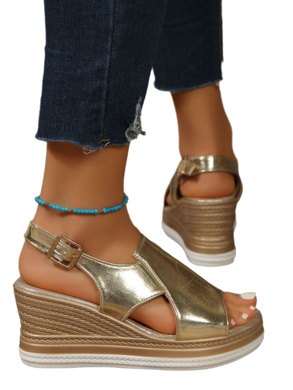 Solvivra Shimmer Rush Wedge Sandals