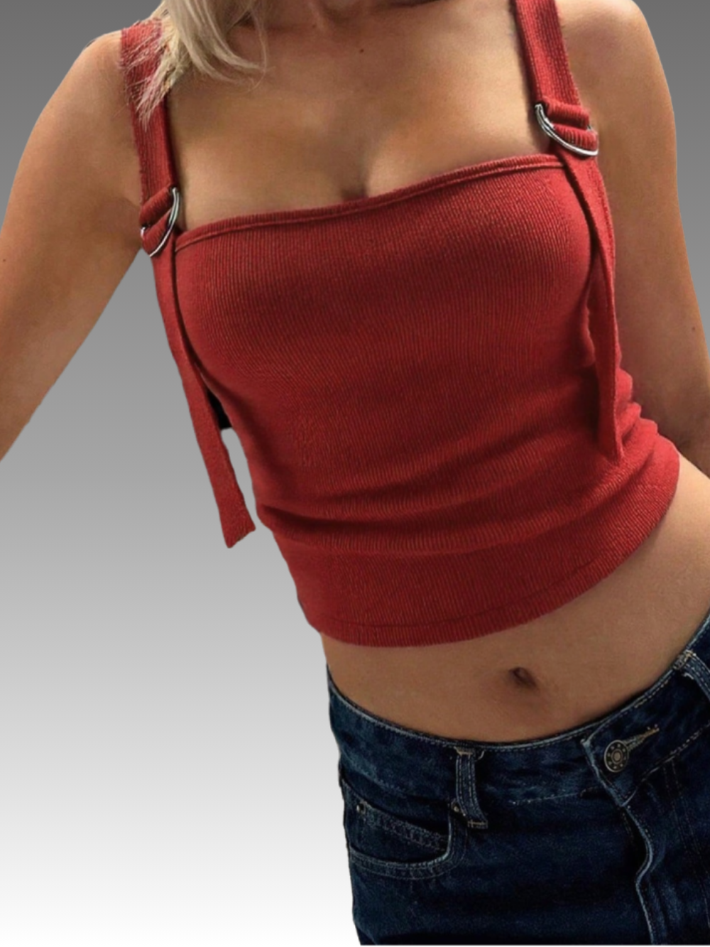 Solvivra Clean Cut Square Neck Cropped Tank Top