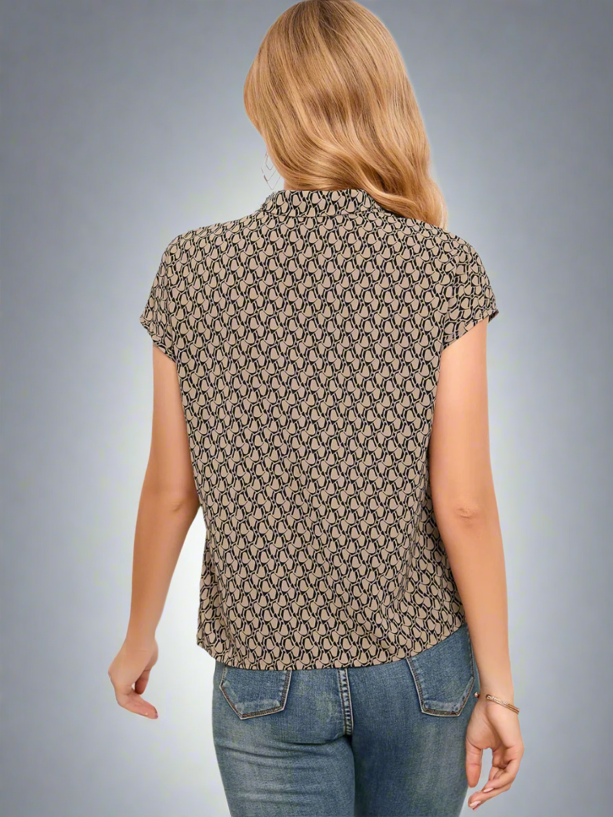 Solvivra FlourishTie Short Sleeve Blouse