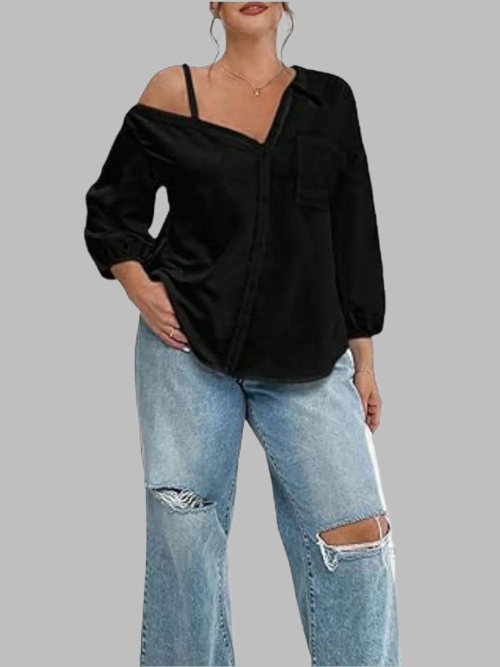 Solvivra Chill Edge Shoulder Blouse