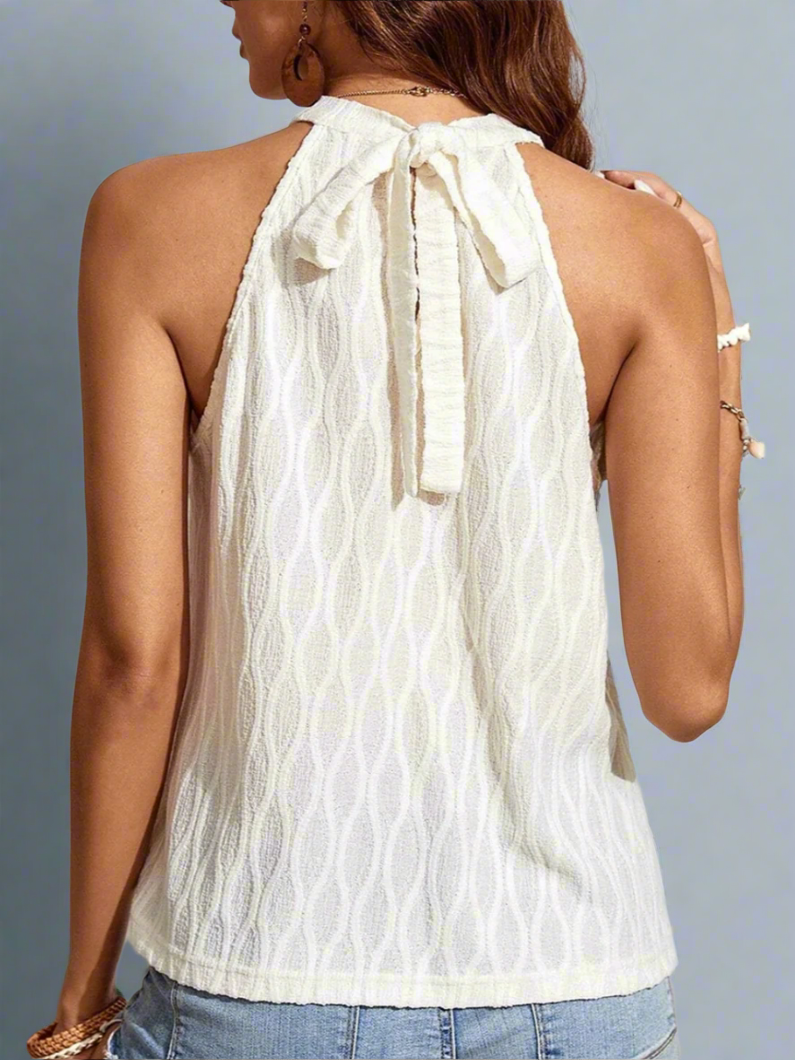 Solvivra Ivory Cascade Halter Top