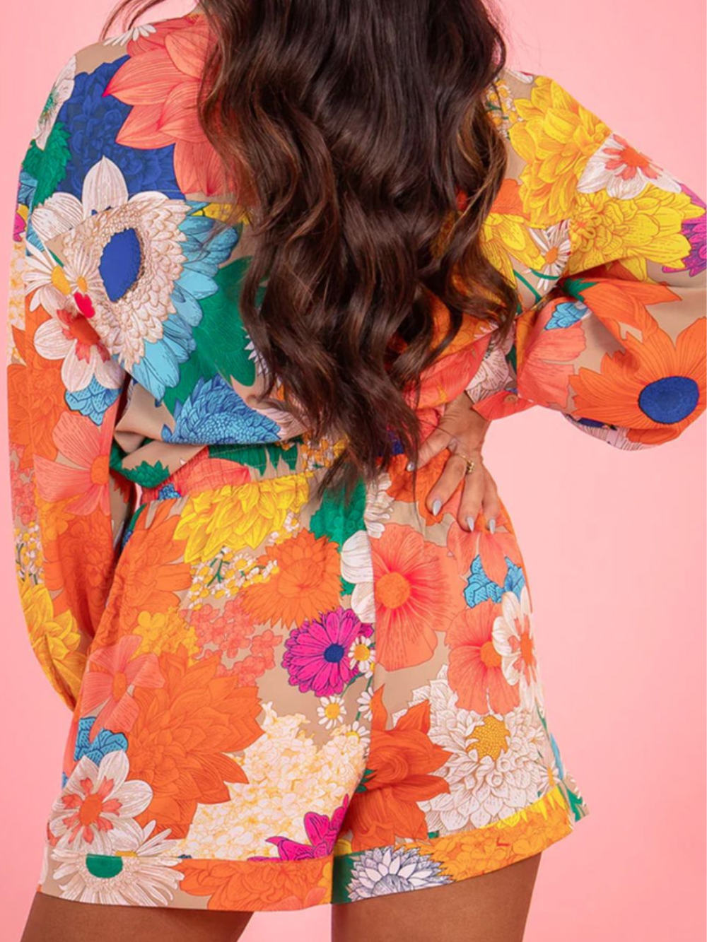 Solvivra Bloom Rush Set – Printed Button-Up Top & Shorts