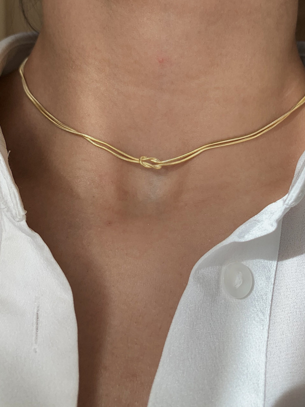 Solvivra Titanium Steel Knotted Necklace