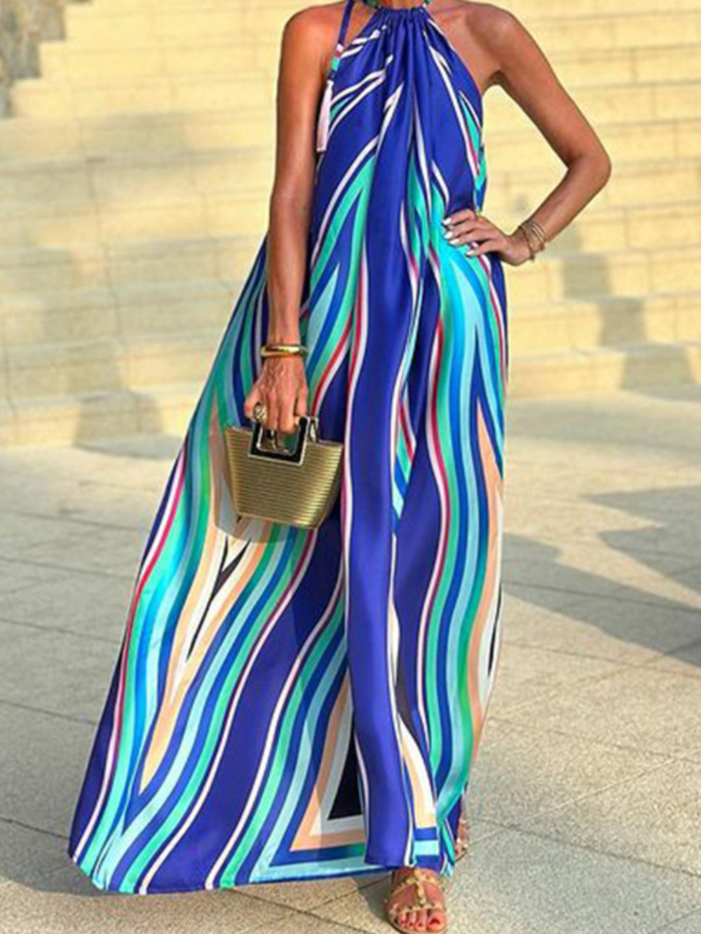 Solvivra Boho Breeze Halter Dress