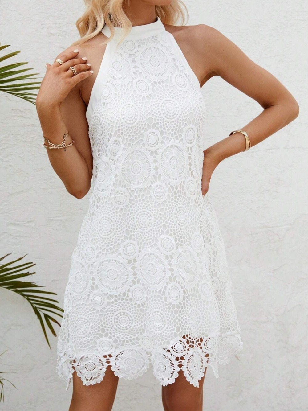 Solvivra Lacy Charm Zip Cami Dress