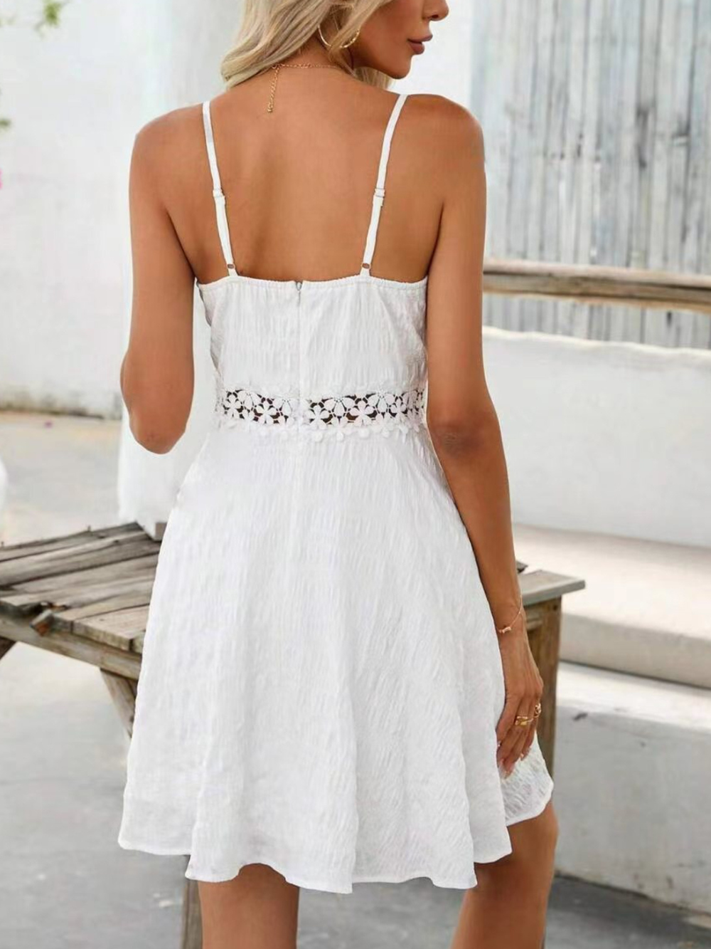 Solvivra Pearl Bloom Lace Cami Dress