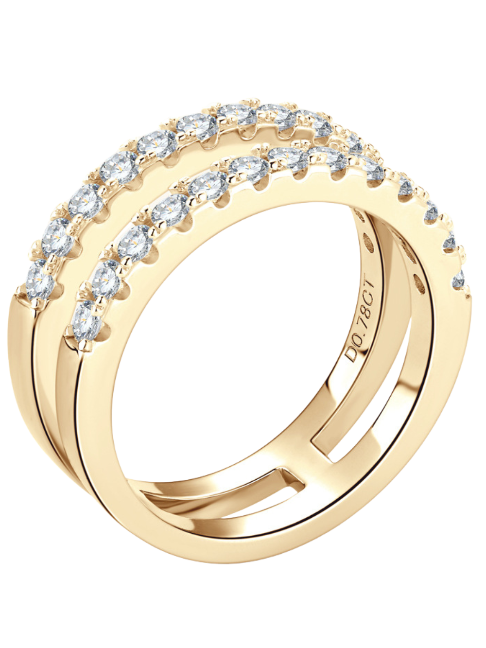 Solvivra Twin Gleam Moissanite Ring