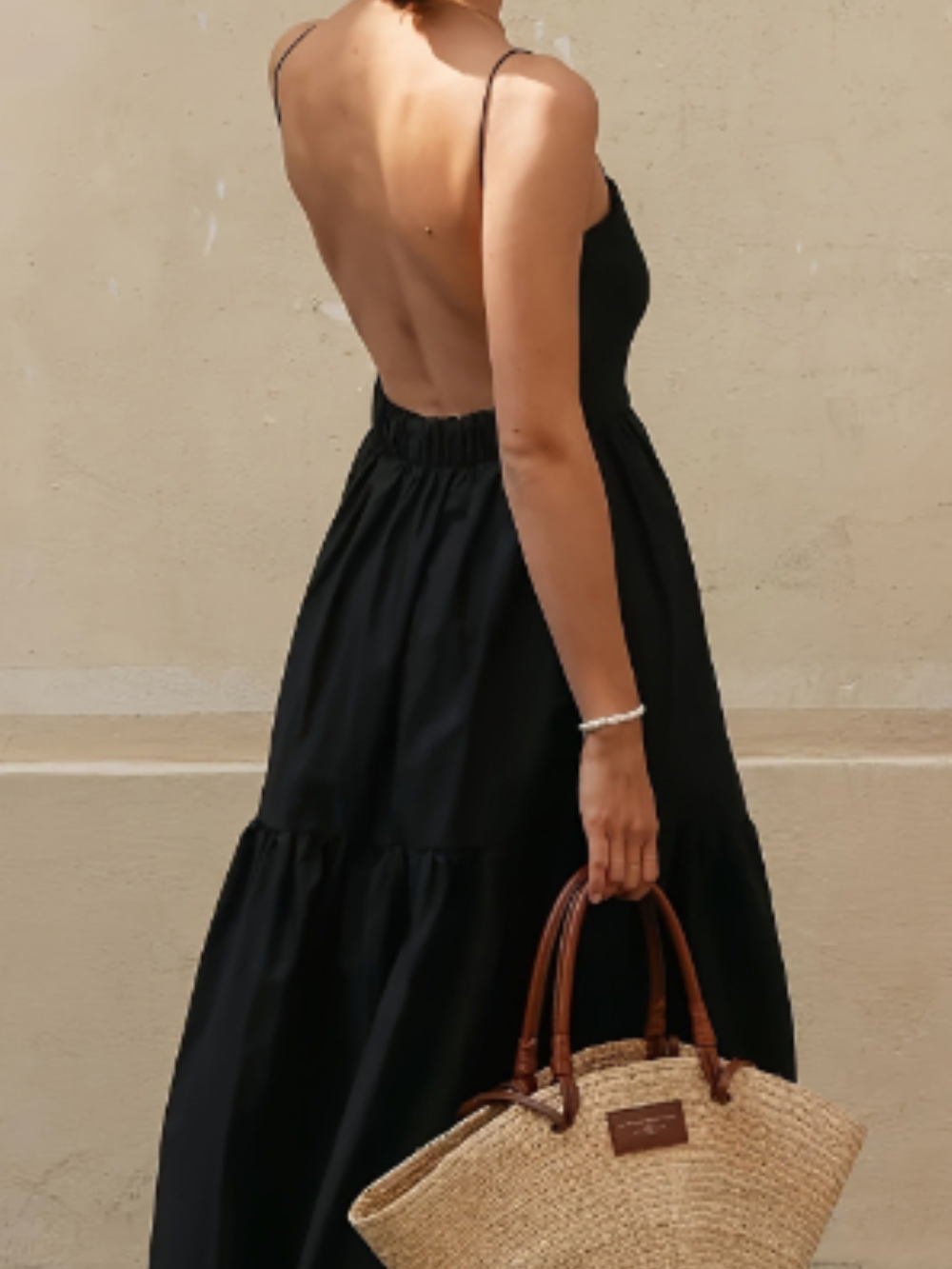 Solvivra Noir Muse Backless Sling Dress