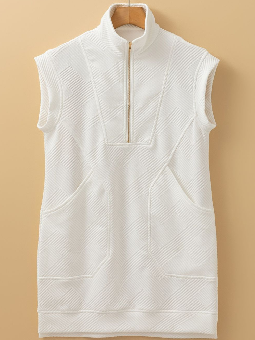 Solvivra Zip Charm Textured Mini Dress