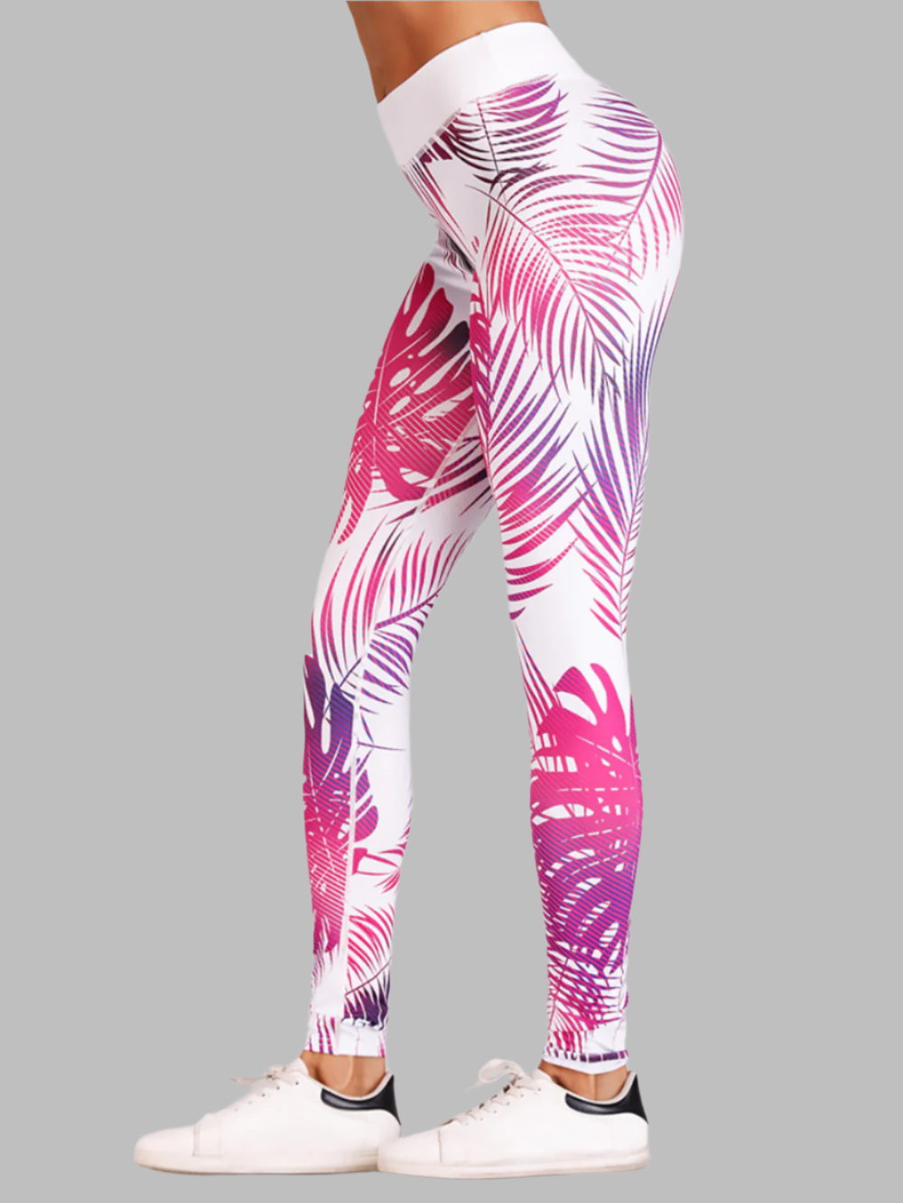 Solvvira Pink and Purple Palm Leggings
