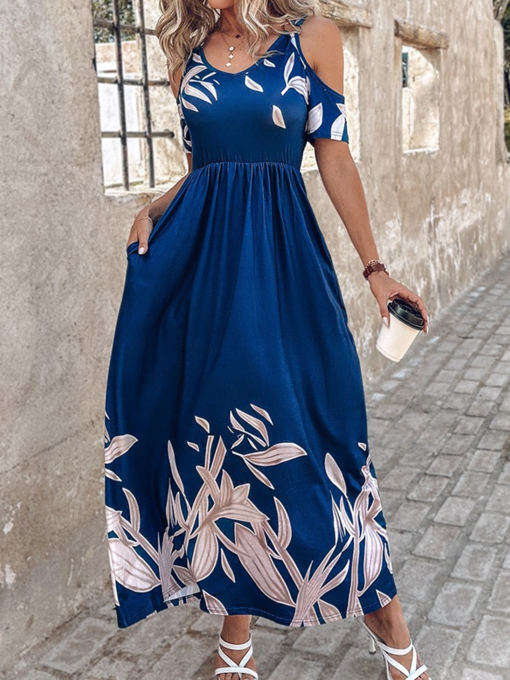 Solvivra Breeze Bloom Cold Shoulder Dress