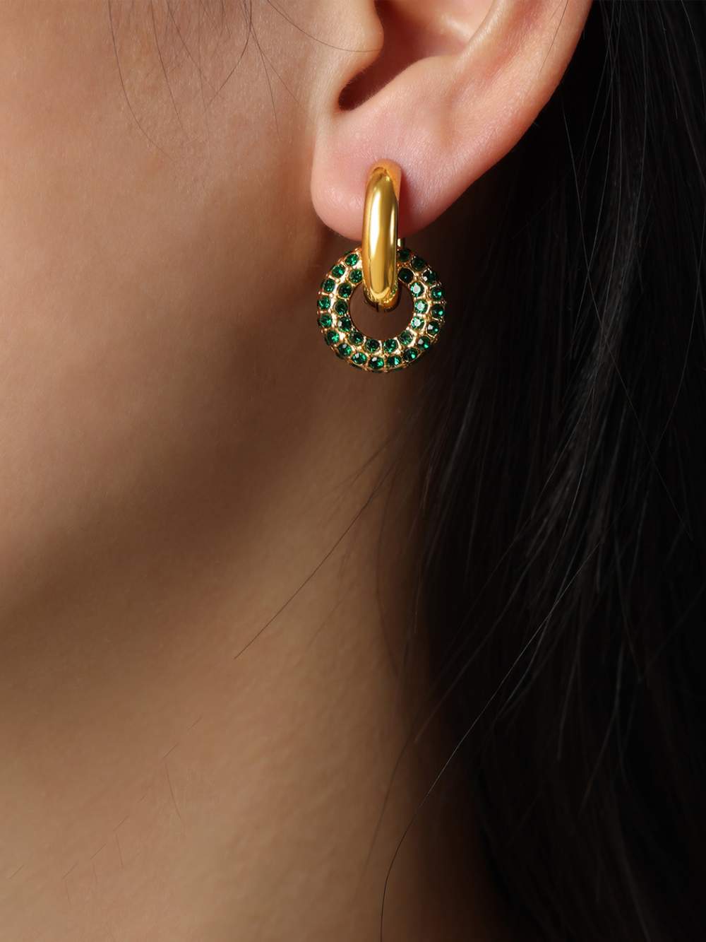 Solvivra Linked Radiance Double Hoop Earrings