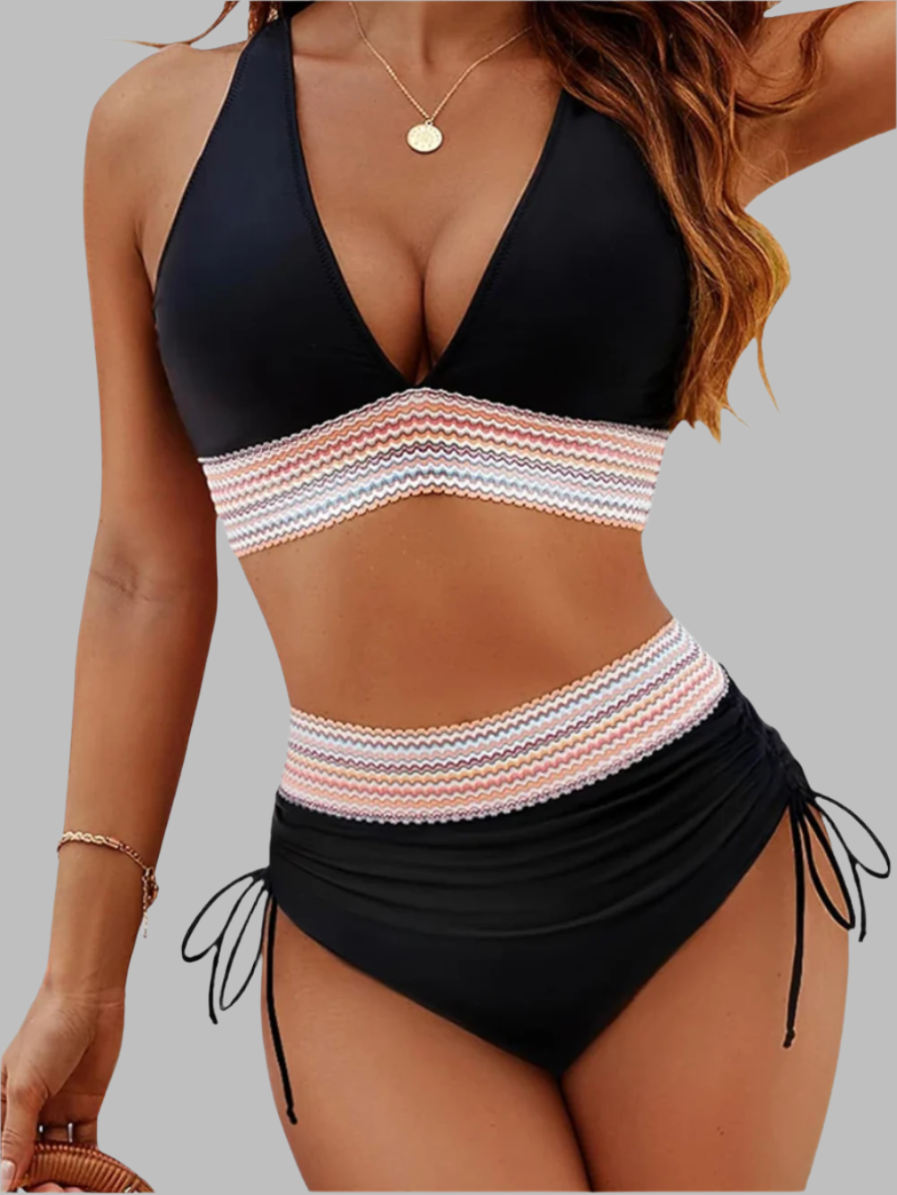 Solvivra High Waist Patchwork 2-pc Bikini
