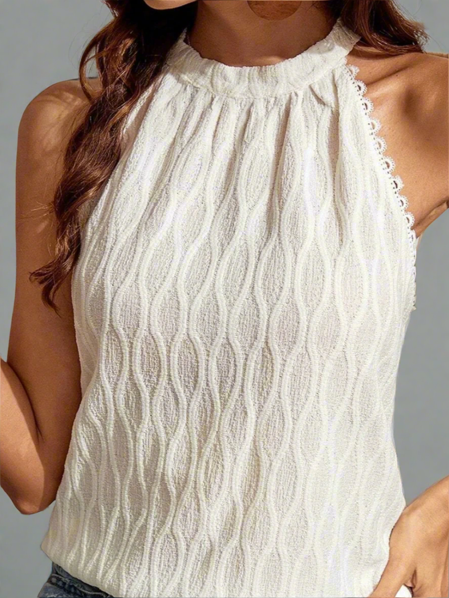 Solvivra Ivory Cascade Halter Top