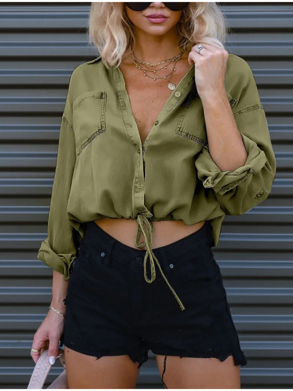 Solvivra Tied & Trendy Loose Cropped Top
