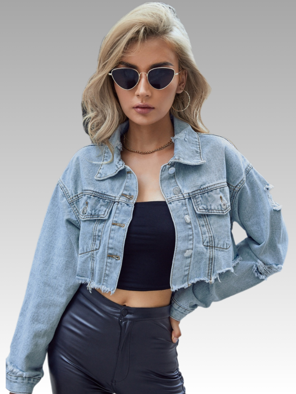 Solvivra Rough & Ready Cropped Denim Jacket