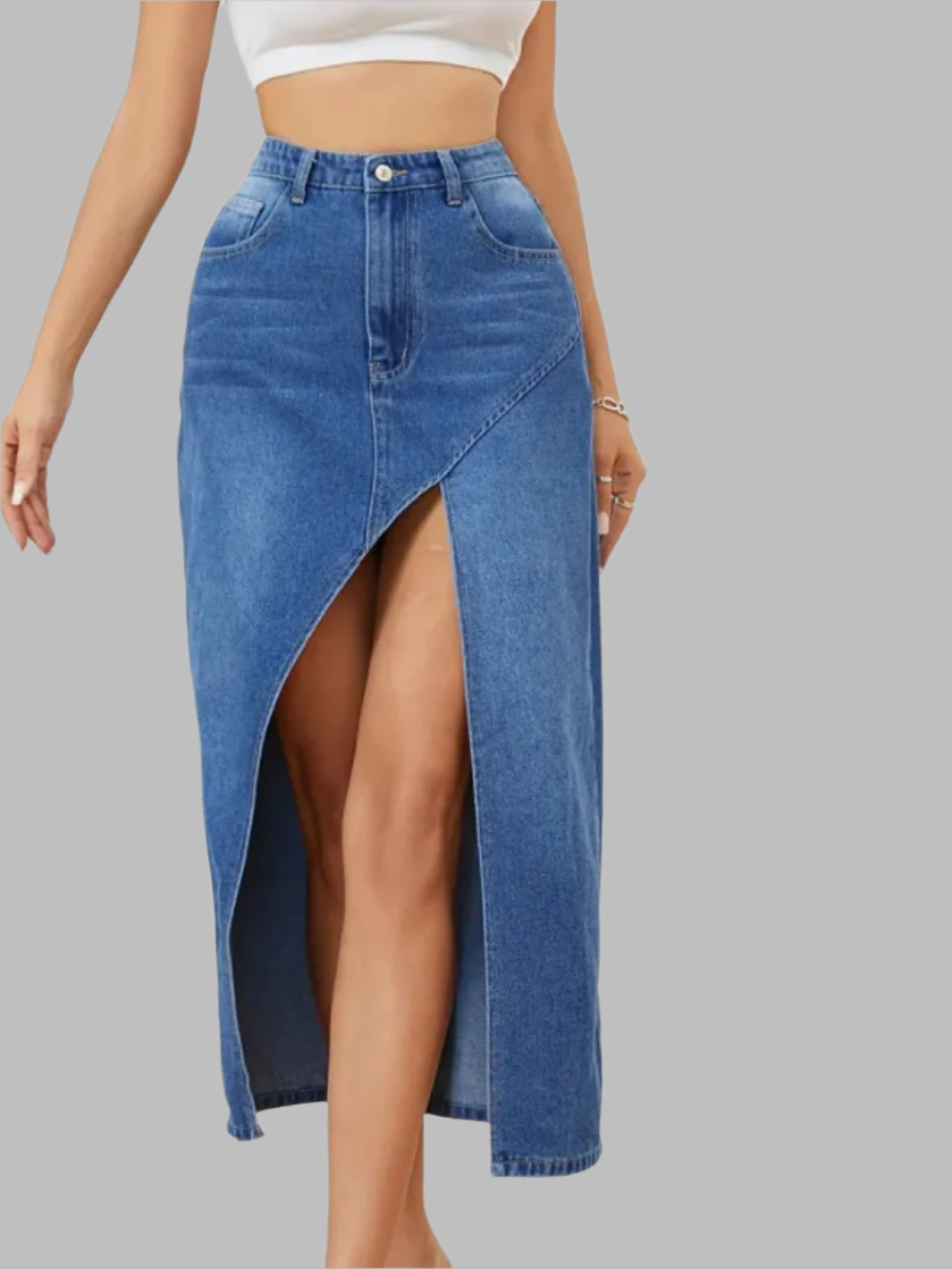 Solvivra Slit Happens Denim Skirt