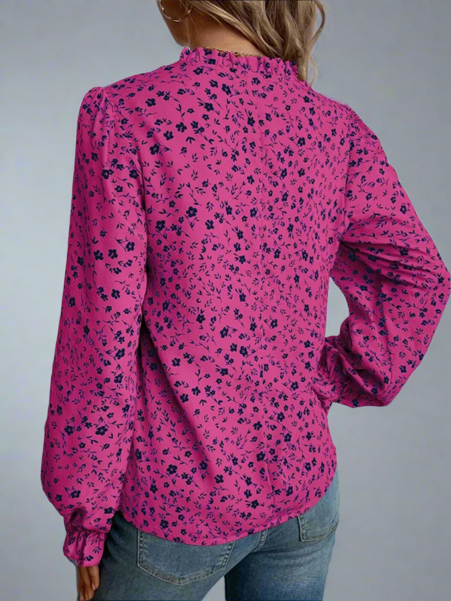 Solvivra Dainty Bloom Flounce Sleeve Blouse