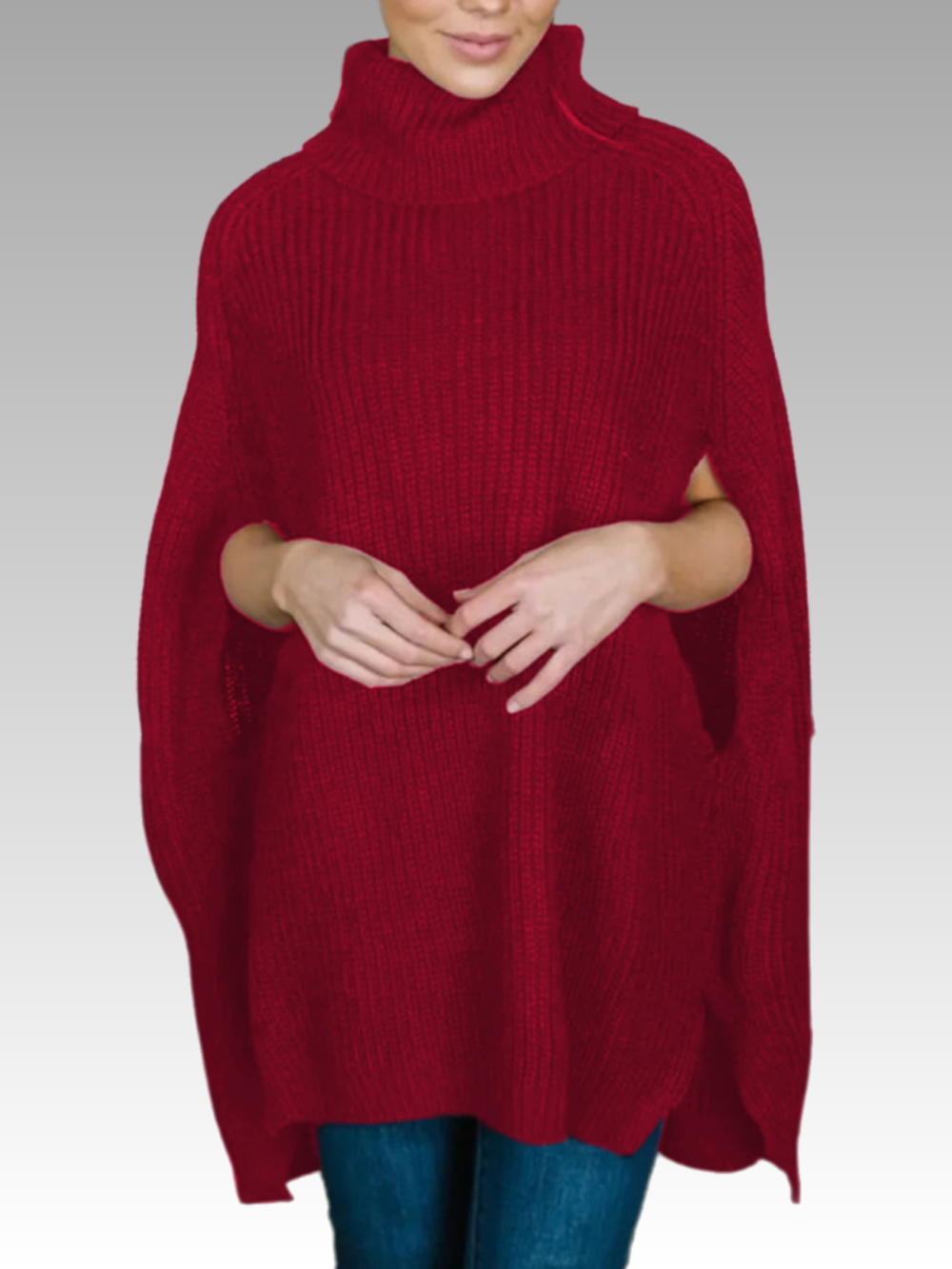 Solvivra Sleek Statement Turtleneck Slit Sweater