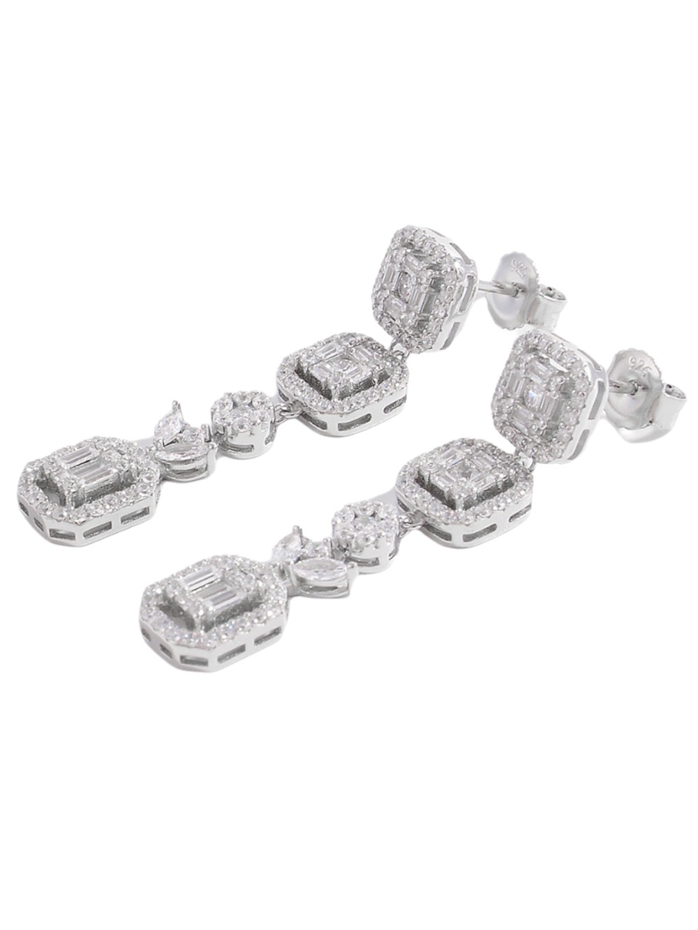 Solvivra Zircon Symmetry Dangle Earrings