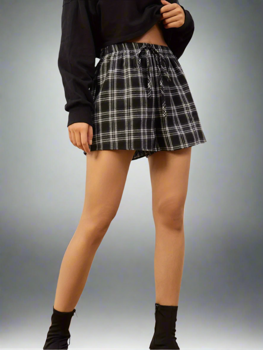 Solvivra CheckM8 High Waist Shorts
