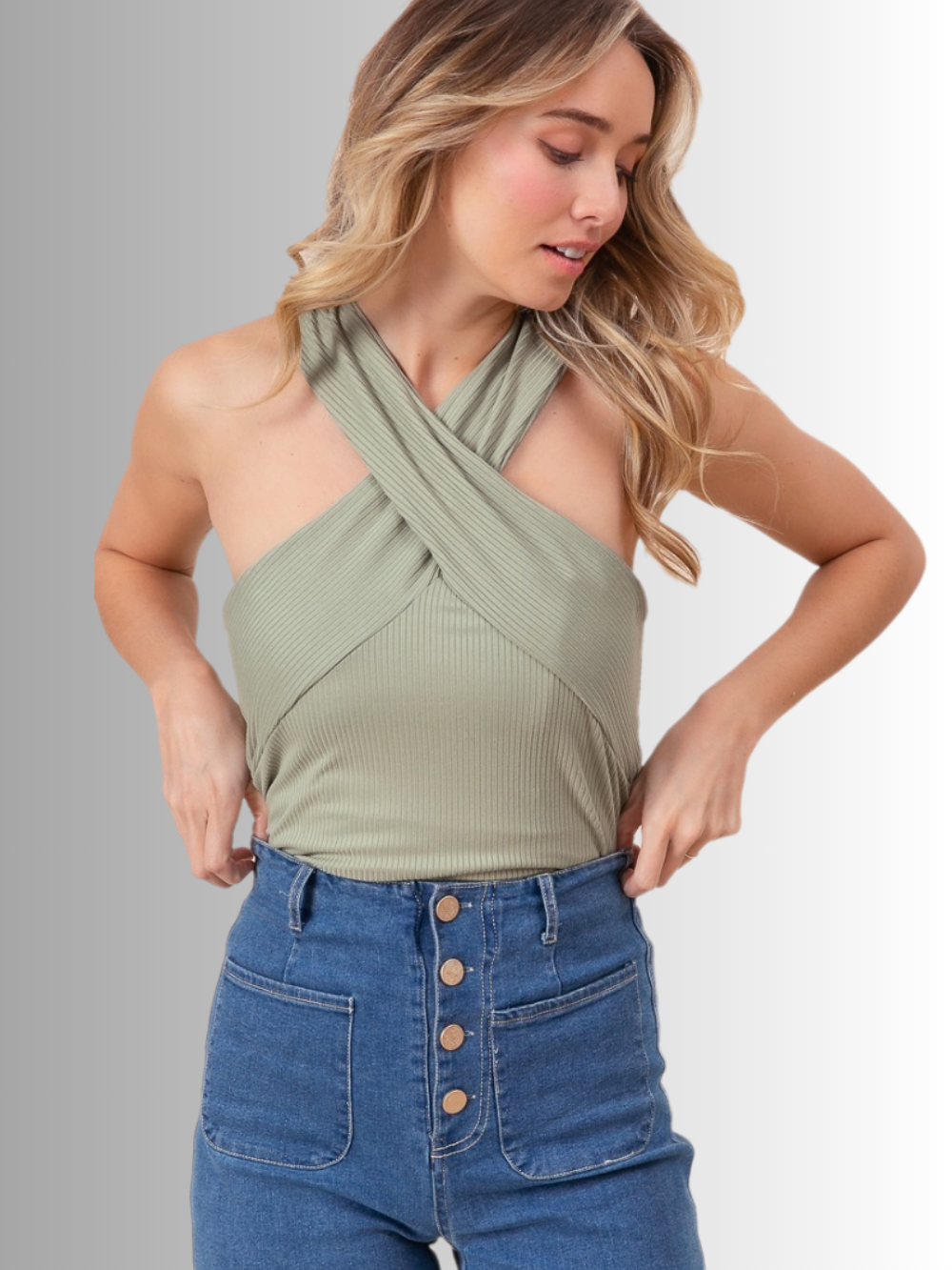 Solvivra Crossover Crush Cross-Neck Top