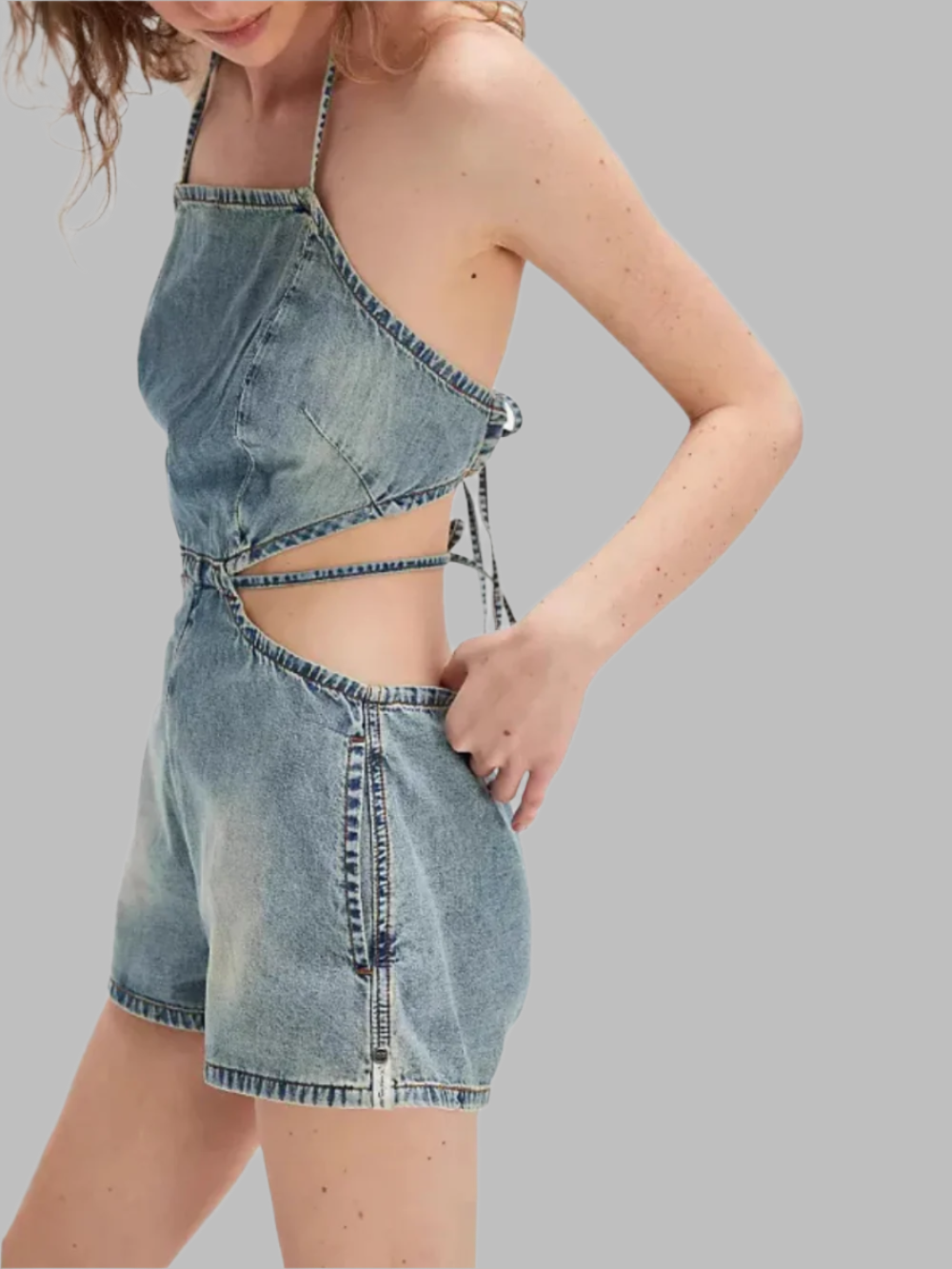 Solvivra Bold and Fit Denim Romper