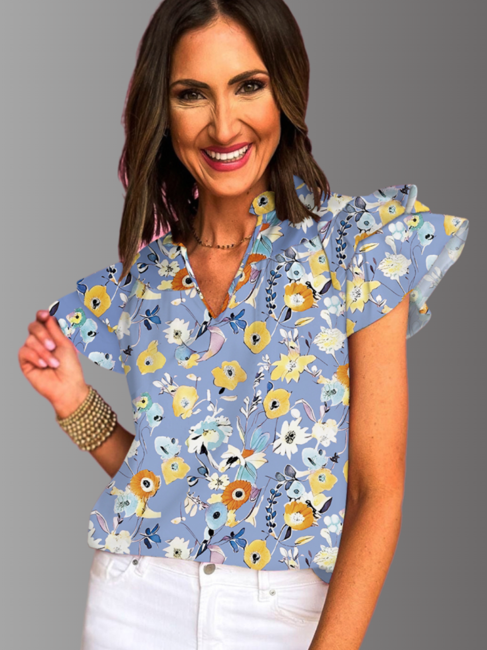 Solvivra Pastel Poetry Floral Top