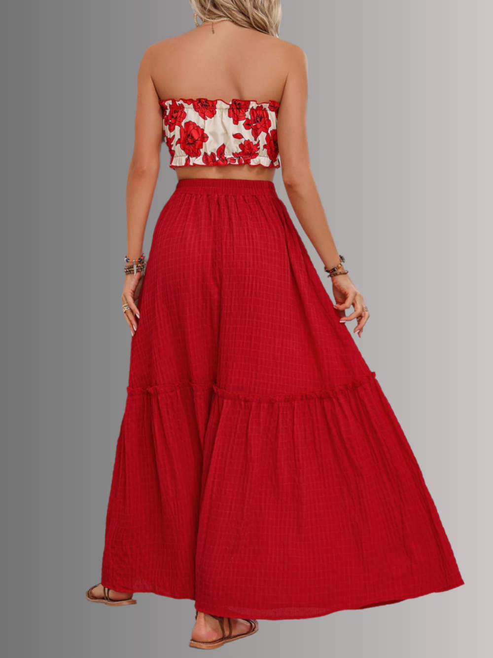 Solvivra Rosewood Rhythm Tube Top and Maxi Skirt