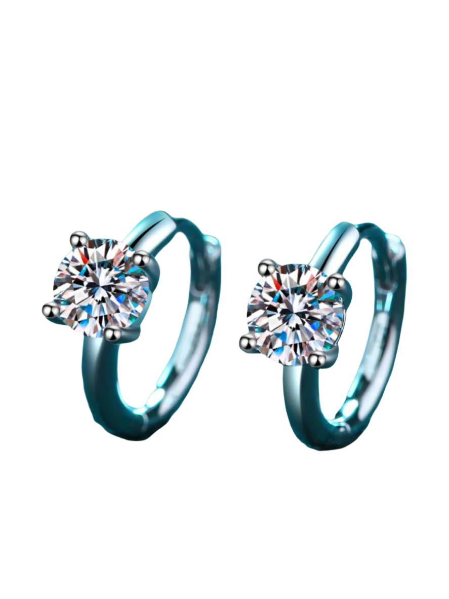 Solvivra Crystal Cuff Moissanite Earring