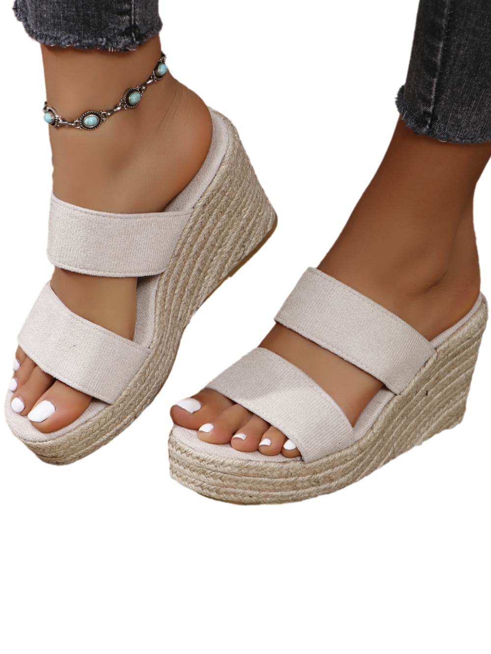 Solvivra Barely Bound Wedge Sandals