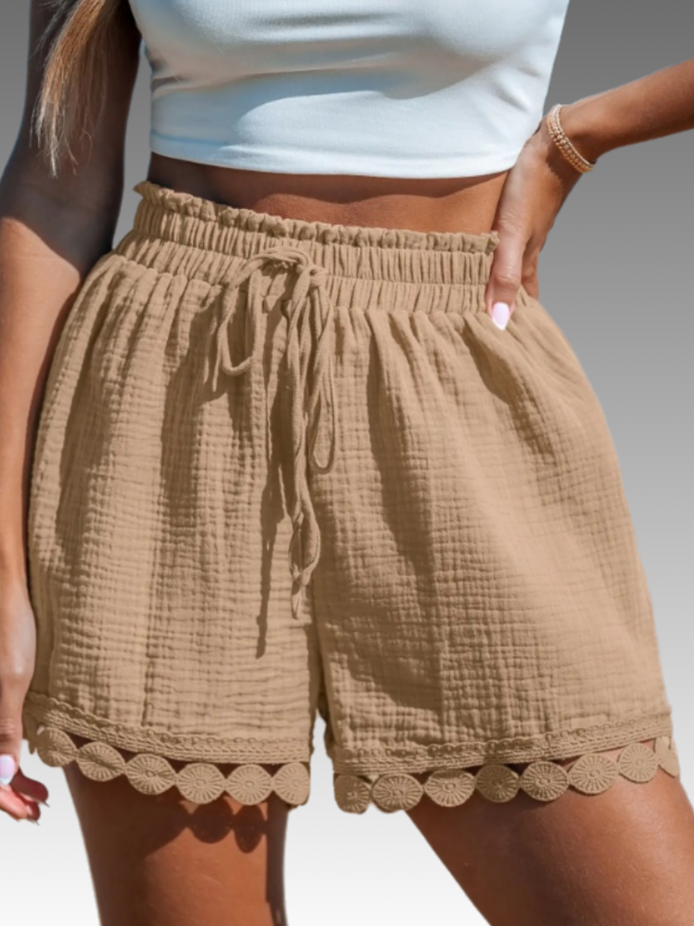 Solvivra Lush Loop Lace-up Shorts