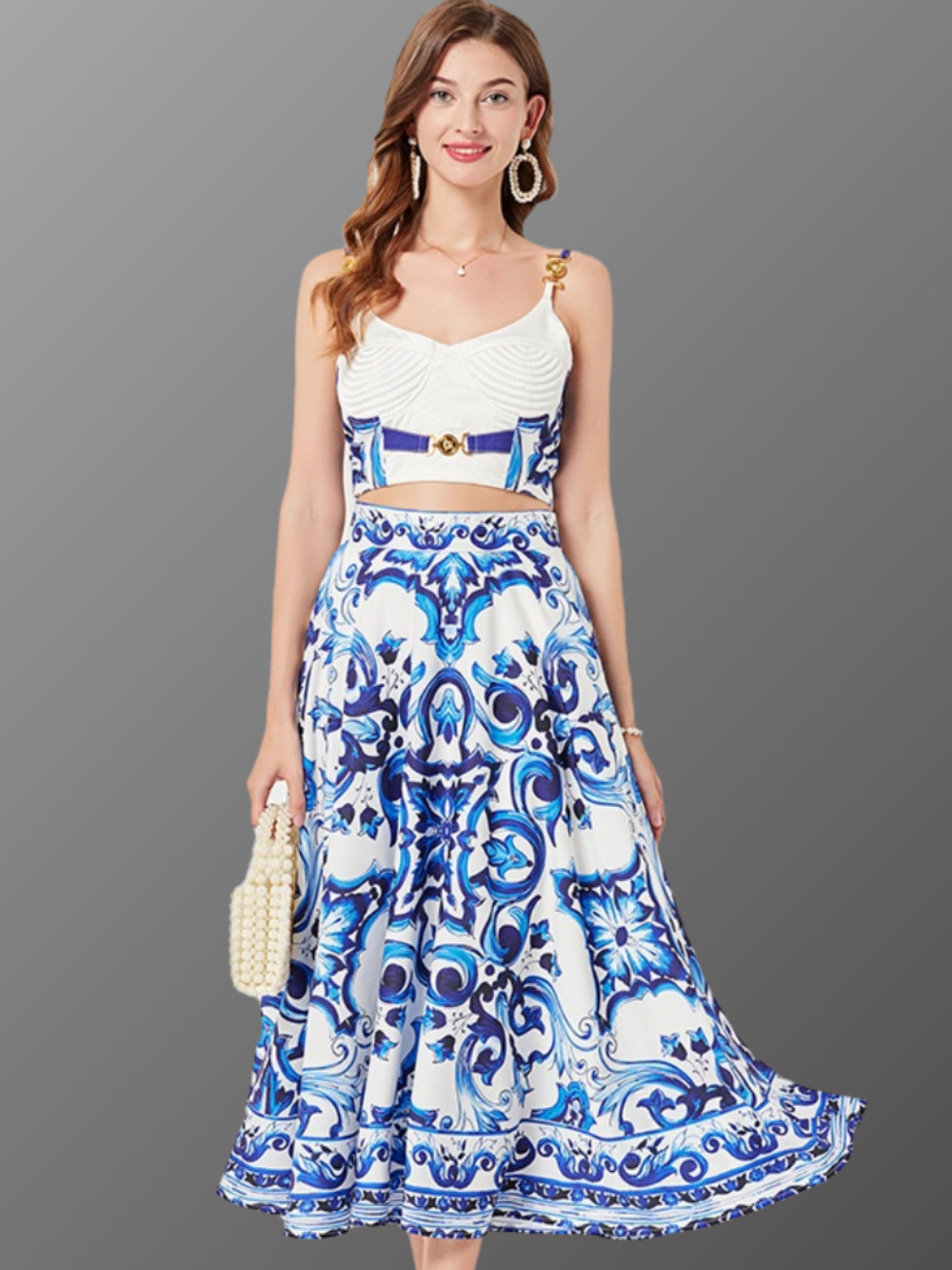 Solvivra Easy Elegance Sling Top and Mid-Skirt Set
