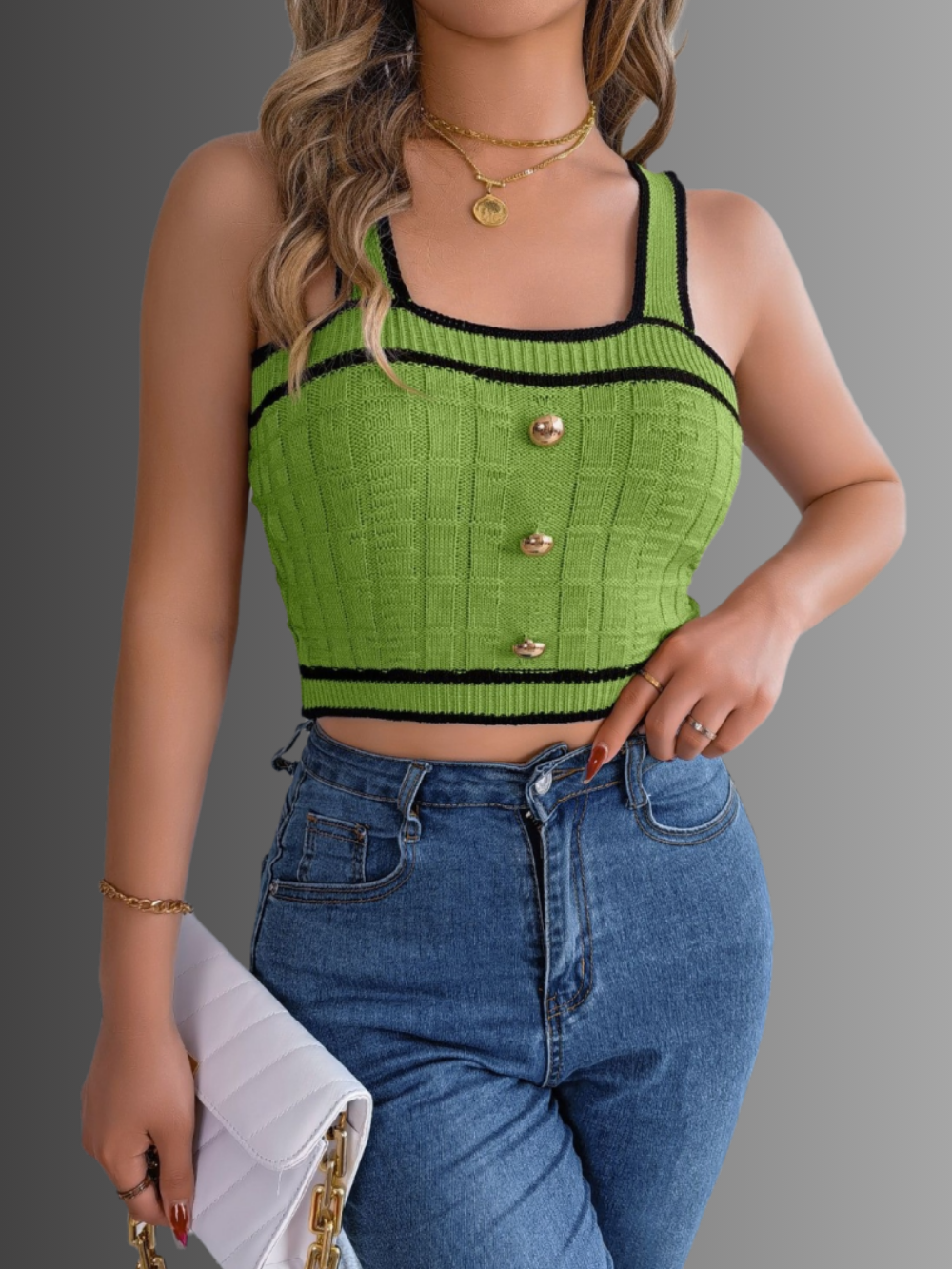 Solvivra Knit Happens Cropped Cami Top