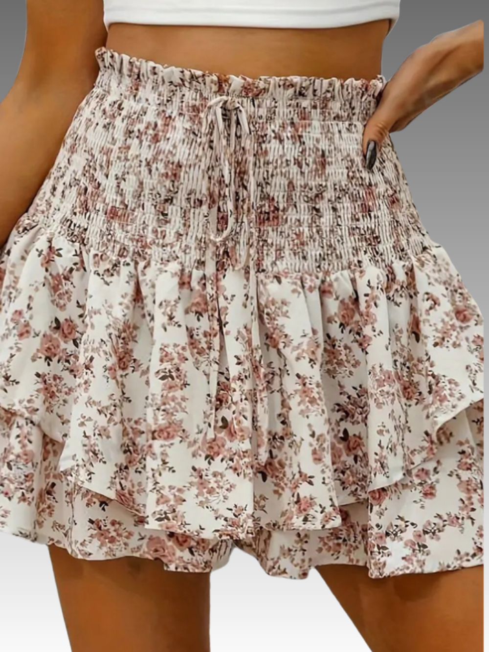 Solvivra Apricot Bloom Layered Skort