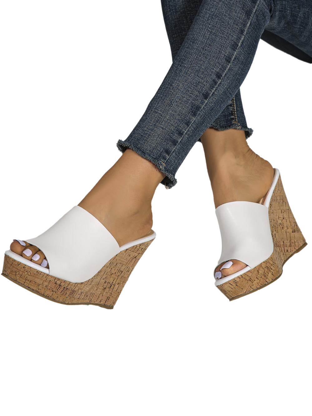 Solvivra Elevate Me Peep Toe Wedge Sandals