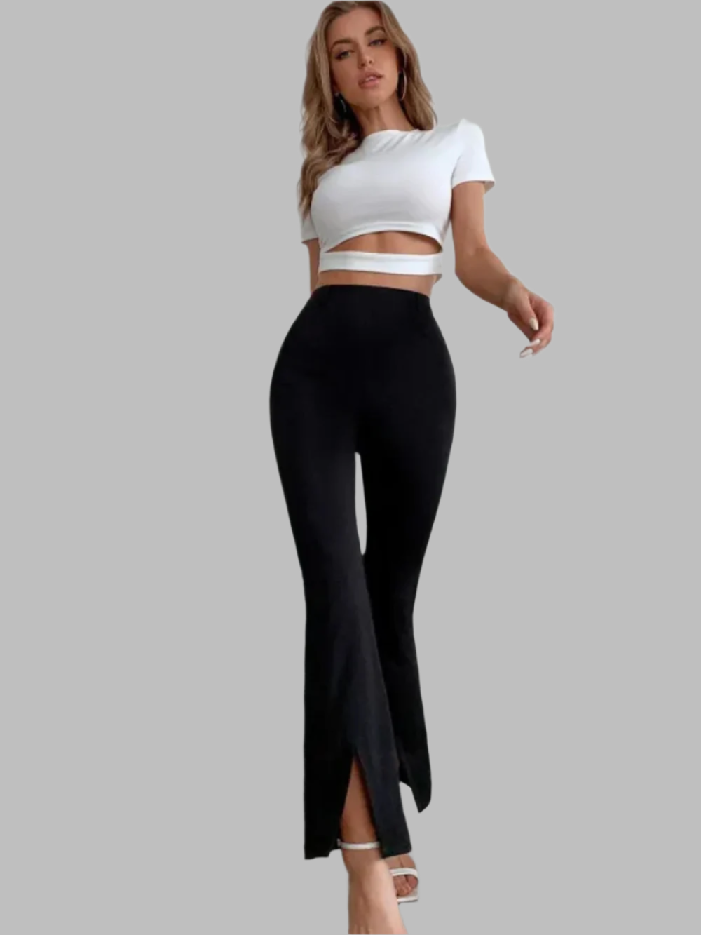 Solvivra Slit Flare Casual Pants