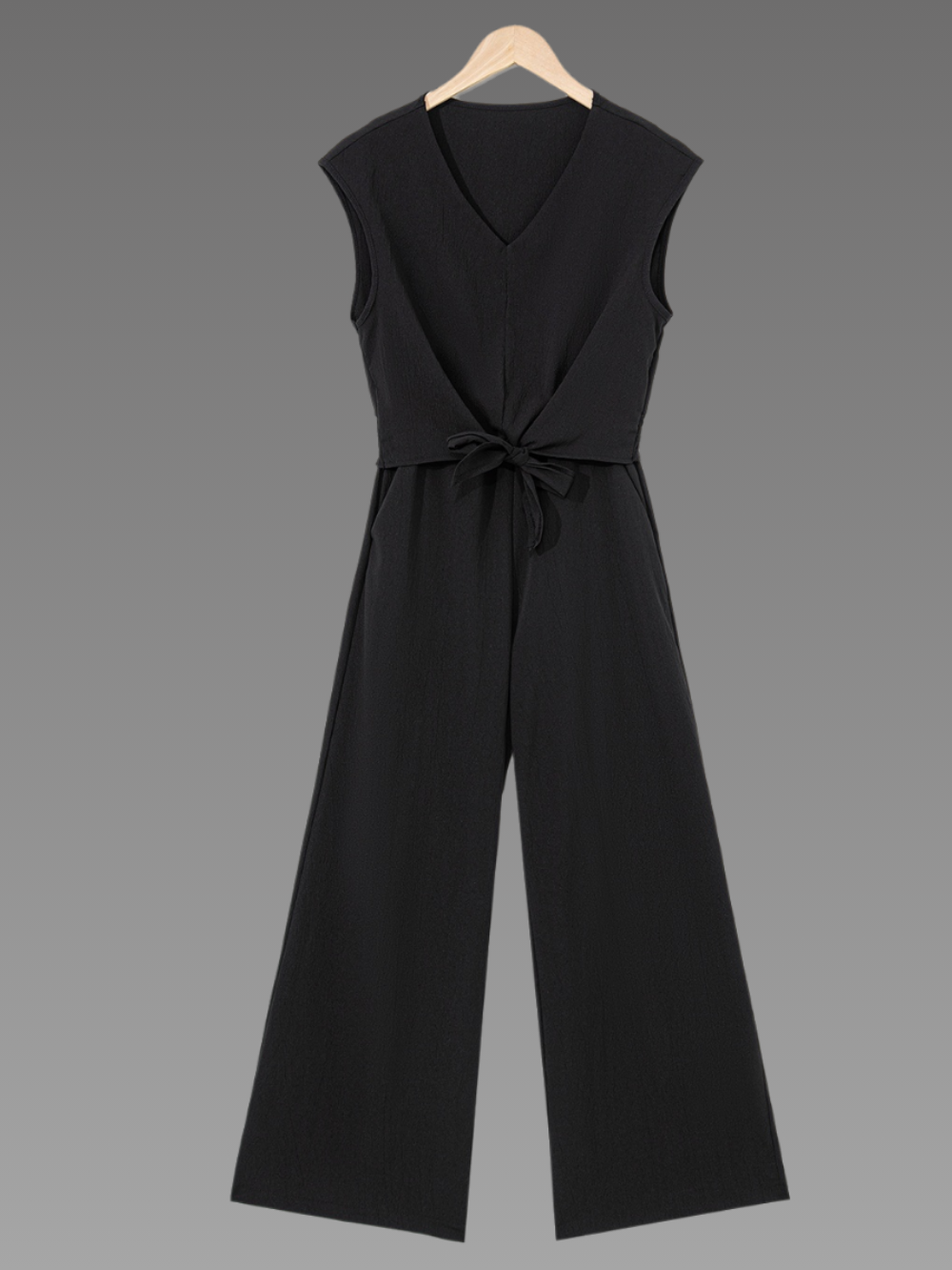 Solvivra Noir Knot Top and Wide Leg Pants Set