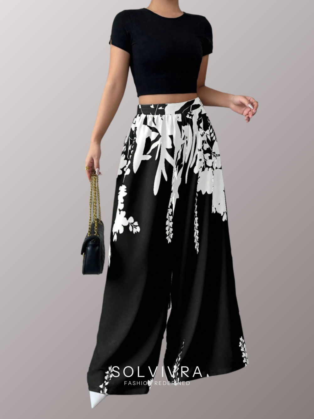 Solvivra Verdant Grace Wide Leg Pants