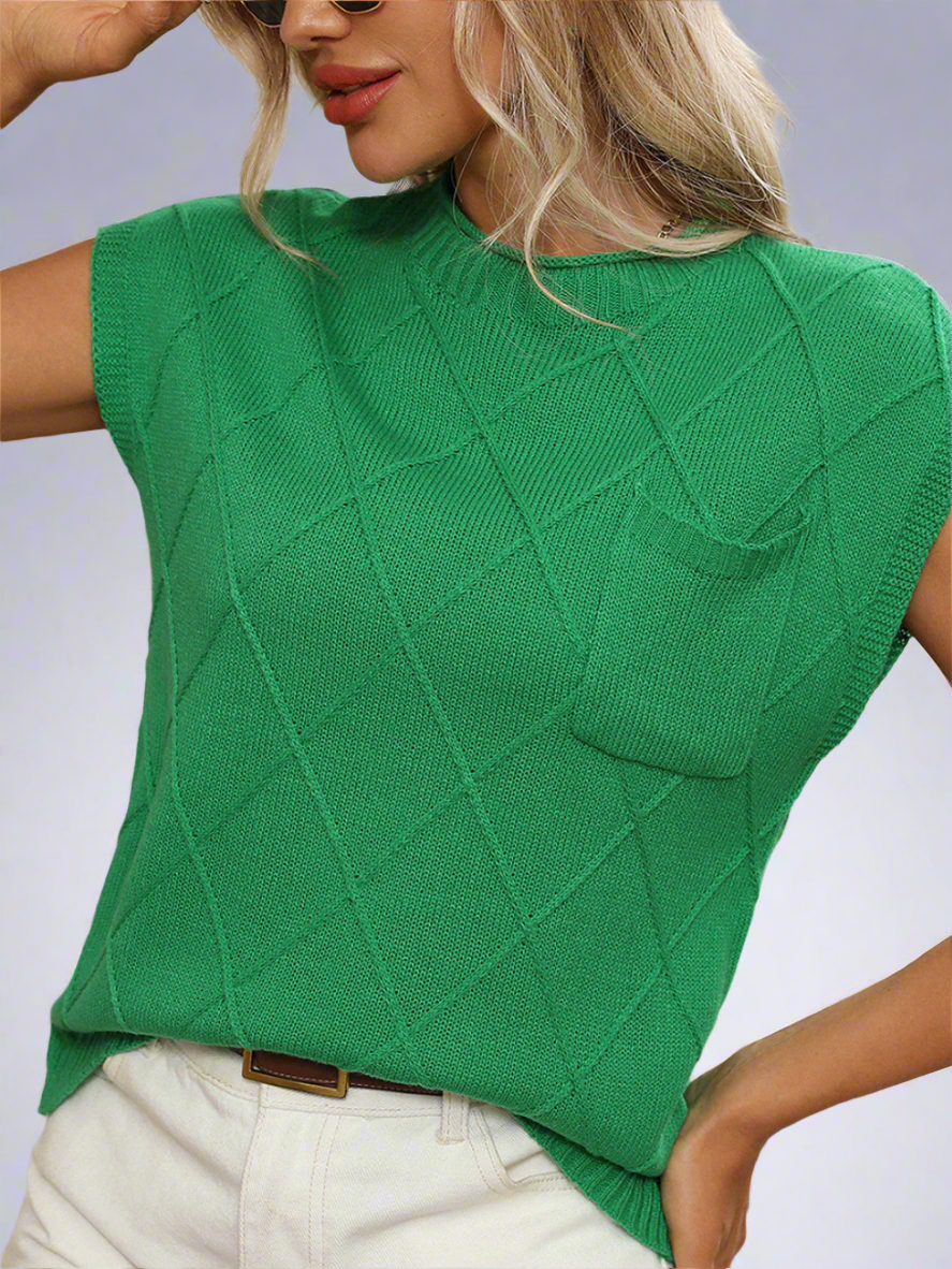 Solvivra Grid & Grace Knit Top