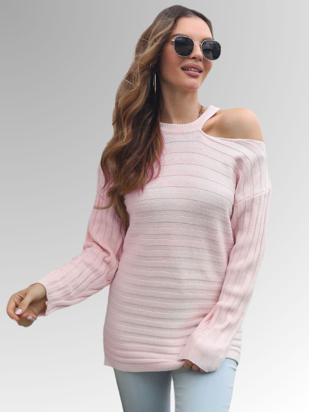 Solvivra Knit Tease Cold Shoulder Pullover