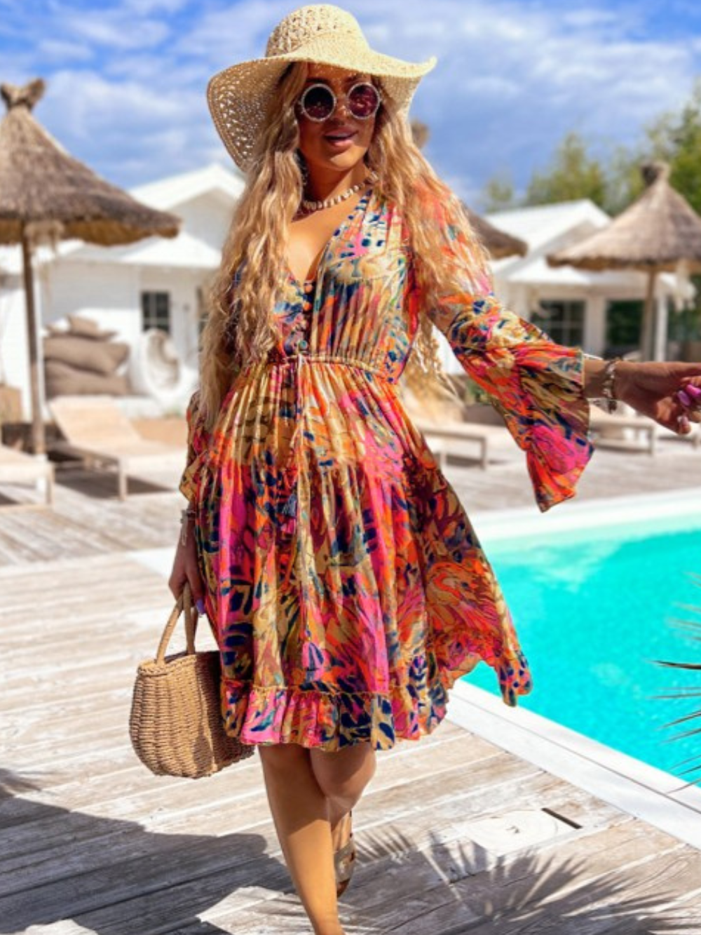 Solvivra Flare Fable Printed Dress