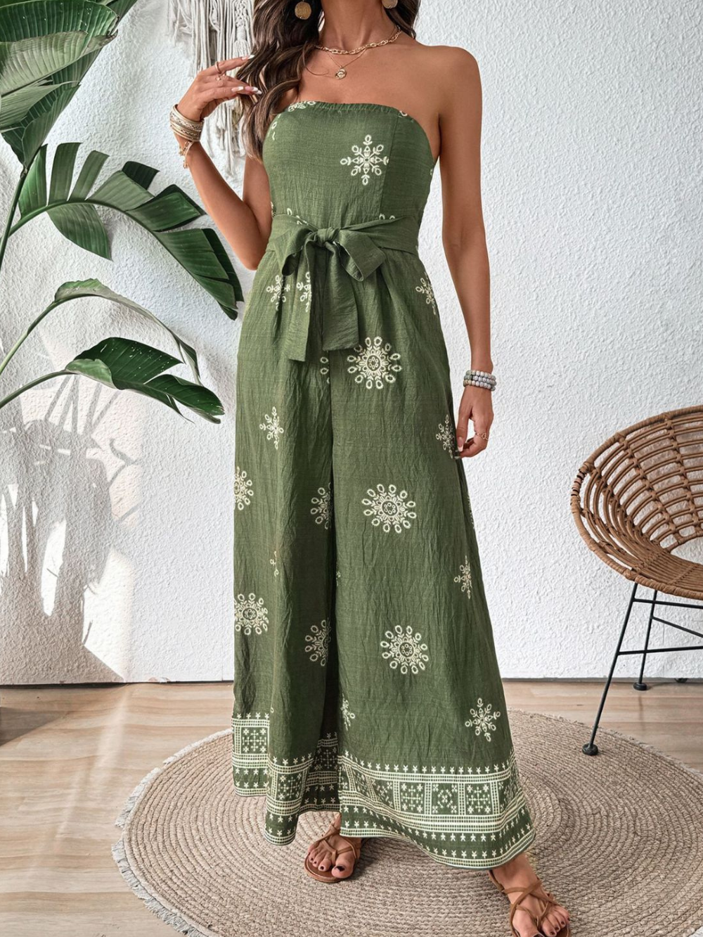 Solvivra Matcha Drape Jumpsuit