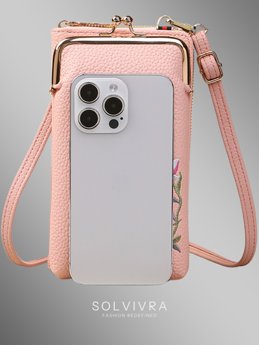 Solvivra Bloom Lock Embroidered Phone Crossbody
