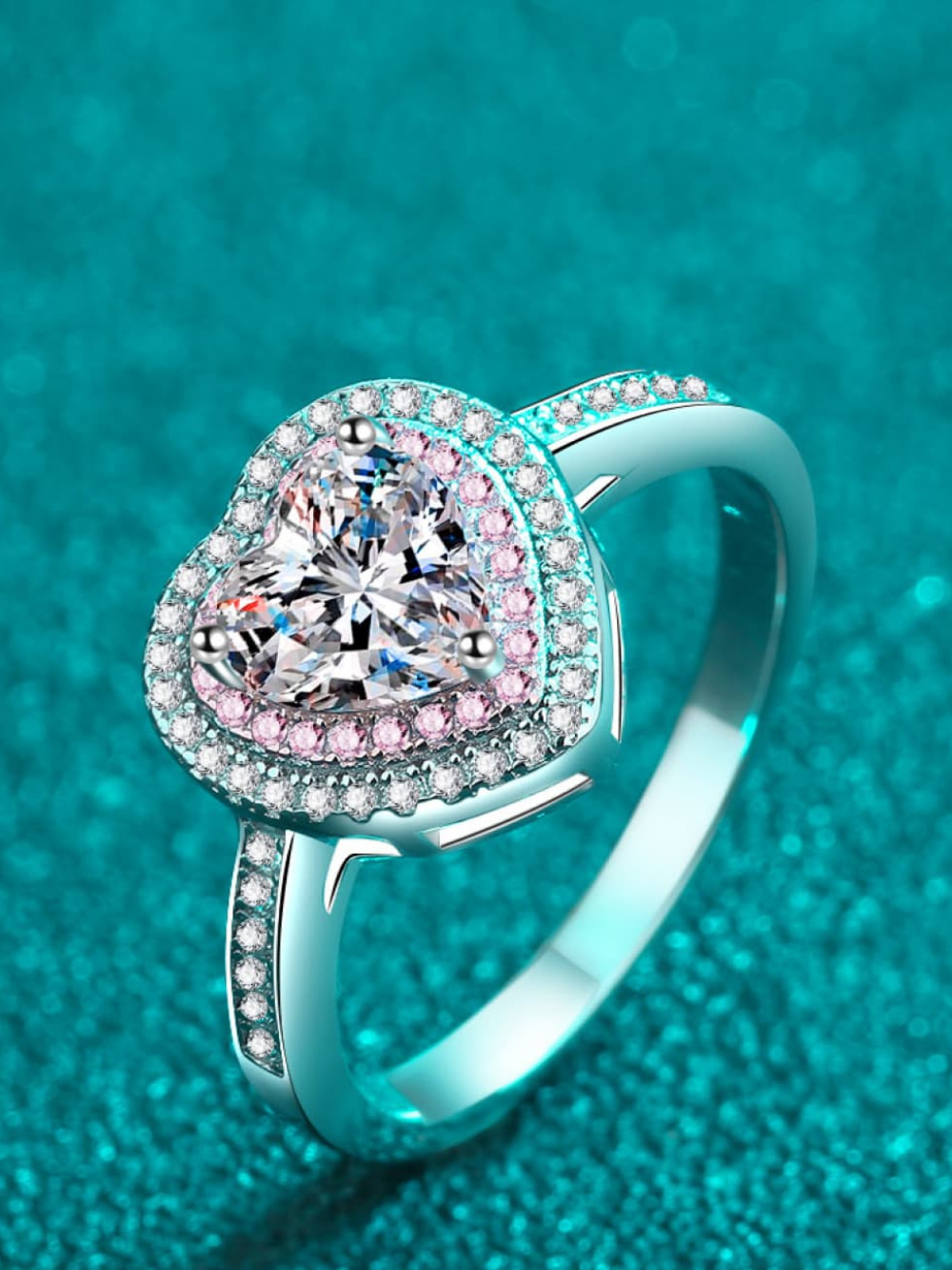 Solvivra Heart Blush Moissanite Ring