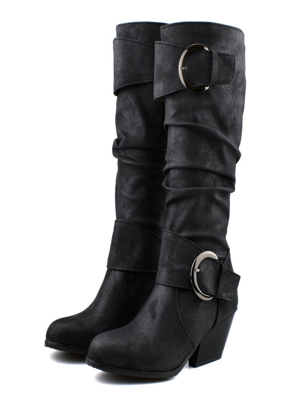 Solvivra Buckled Empire Round Toe Boots