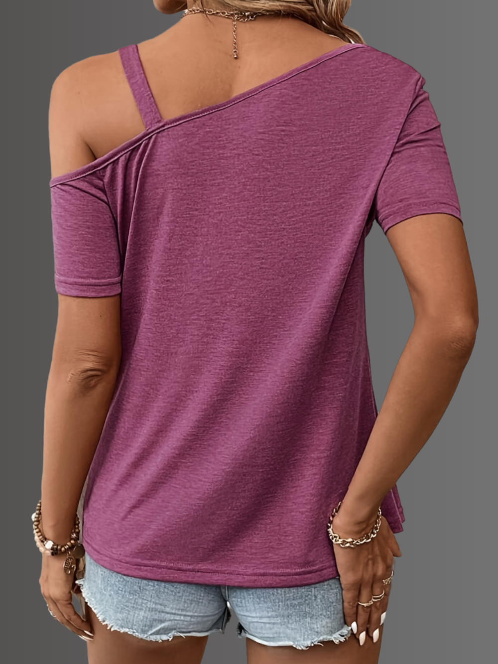 Solvivra Glimmer Grip Asymmetric Shoulder Top