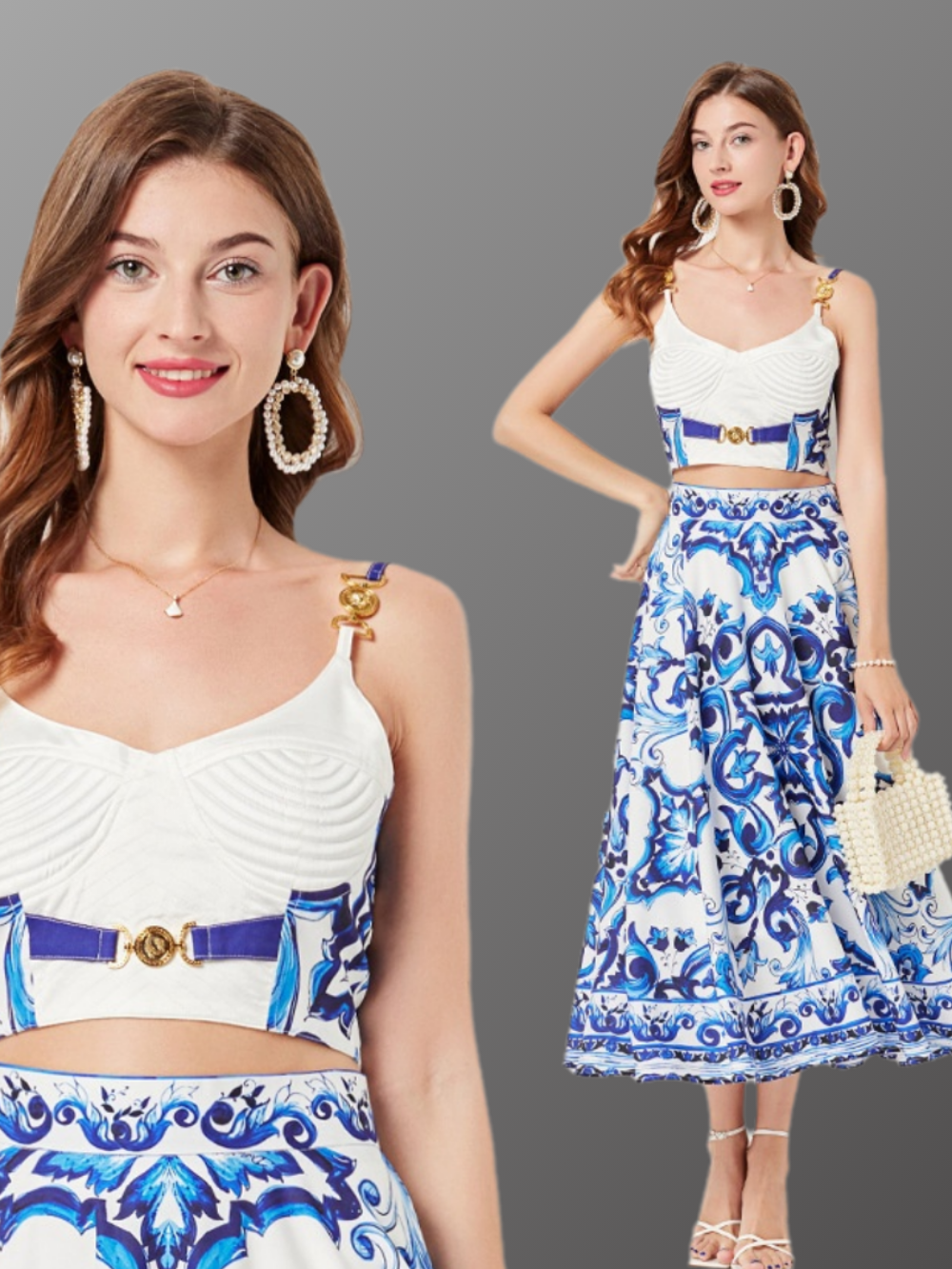 Solvivra Easy Elegance Sling Top and Mid-Skirt Set